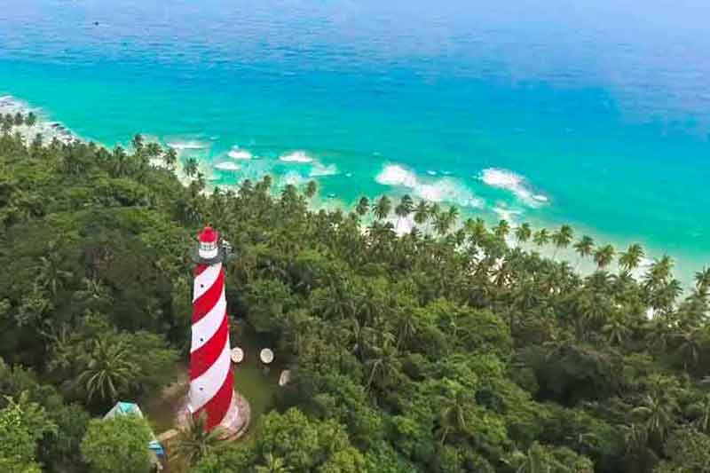 North bay light house Port Blair drone view
